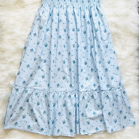 New! HILL HOUSE The Louisa Nap Midi Dress in Blue Ditsy - Picture 12 of 14